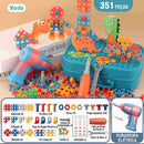 Brinquedo Educativo de Montar com Furadeira de Dinossauro - 211-351 Peças