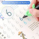 Kit 4 Cadernos Mágicos Caligrafia Infantil Reutilizável + Canetas Mágicas