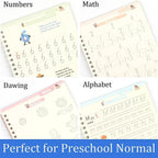 Kit 4 Cadernos Mágicos Caligrafia Infantil Reutilizável + Canetas Mágicas