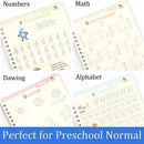 Kit 4 Cadernos Mágicos Caligrafia Infantil Reutilizável + Canetas Mágicas