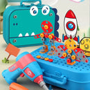 Brinquedo Educativo de Montar com Furadeira de Dinossauro - 211-351 Peças