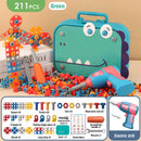 Brinquedo Educativo de Montar com Furadeira de Dinossauro - 211-351 Peças