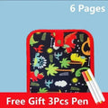 6 Pages Coloring Books Erasable Writing Board Children Portable Drawing Book Magic Blackboard  Multi-functional Drawing Board